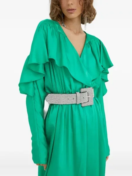 Rochie Day Birger Et Mikkelsen cu volane de costum verde