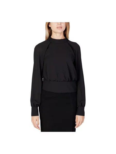 Golf bluzka Sandro Ferrone z długim rękawem elegancka czarna