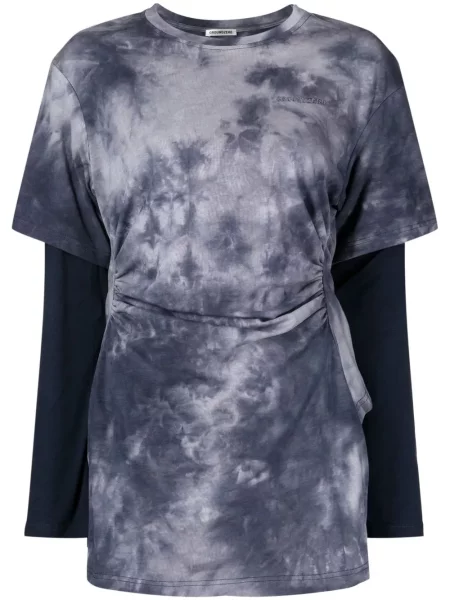 Lung tricou Ground Zero cu legături albastru