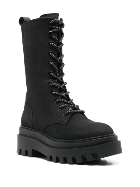 Botine Calvin Klein Jeans din piele cu platformă negru