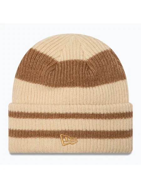 Зимна шапка за жени New Era Stripe Cuff Knit Beanie beige бежово
