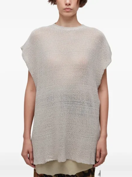 Top Osklen fără mâneci tricotate gri