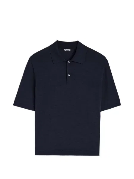 Scurt tricou polo Jil Sander de lână albastru