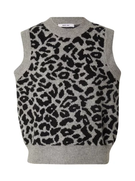 ABOUT YOU Pleten brezrokavnik Mirell siva črna