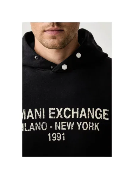 Bluza z kapturem Armani Exchange z kapturem czarna