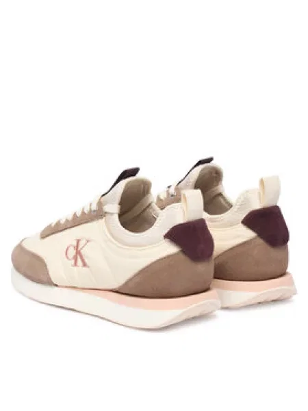 Tenisice Calvin Klein Retro Runner Lace Up Sock Krem