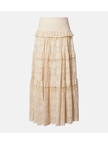 Fusta maxi Elie Saab de mătase alb