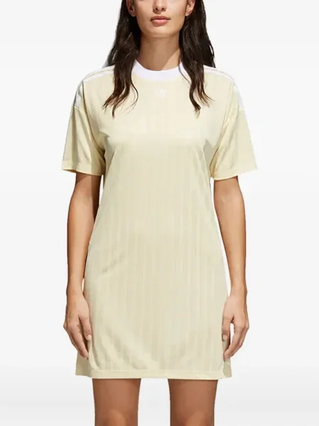 Legginsy Adidas do biegania z nadrukiem z dekoltem w serek czerwone