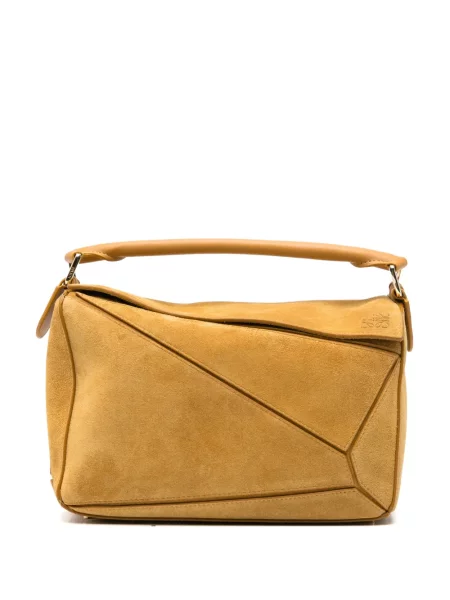 Geantă shopper Loewe din piele de căprioară galben