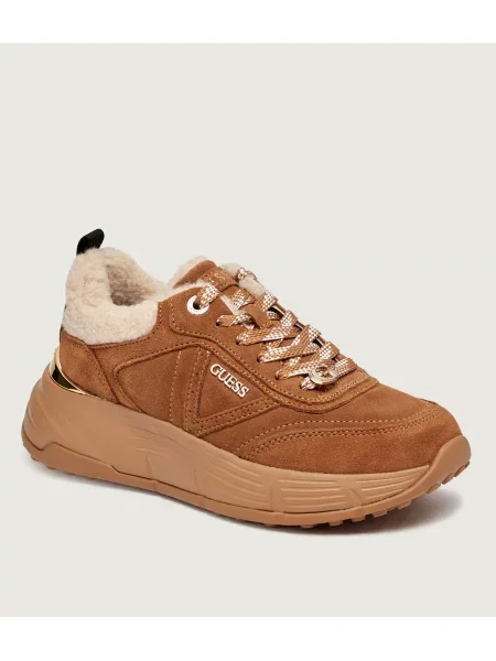 Guess Sneakers | shearling | piele întoarsă maro