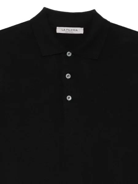 Lung tricou polo Fileria negru