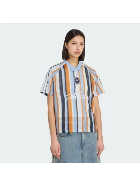 KOSZULKA ADIDAS ORIGINALS SUMMER GLOW O OBSZERNYM KROJU Z DZIANINY niebieska