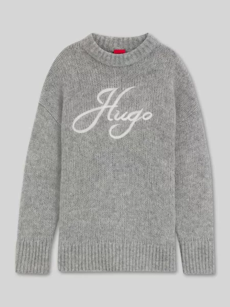 Sweter o kroju loose fit z mieszanka wełny i alpaki model Sloguinny' Hugo