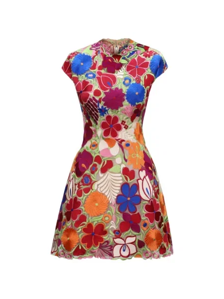 Krótka sukienka mini Gemy Maalouf w kwiatki garniturowa