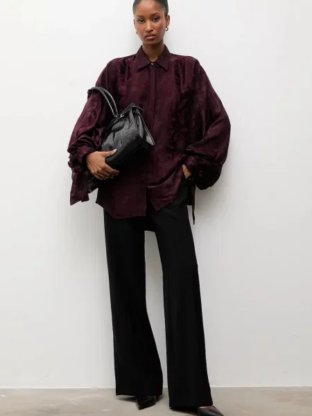 Answear.LAB camasa cu guler clasic relaxed bordo