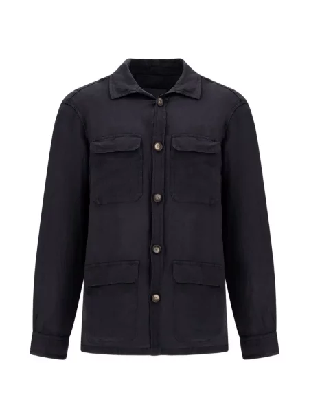 Jachetă-cămașă Herno de in albastru