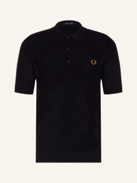 Fred Perry Pletené Polo Tričko černá