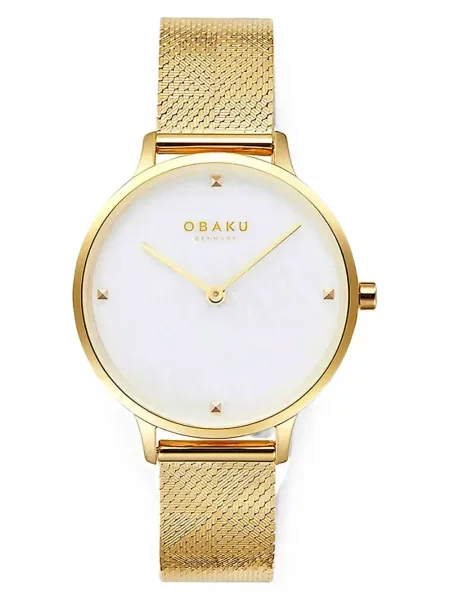 Ceas Obaku plasă cu bretele alb