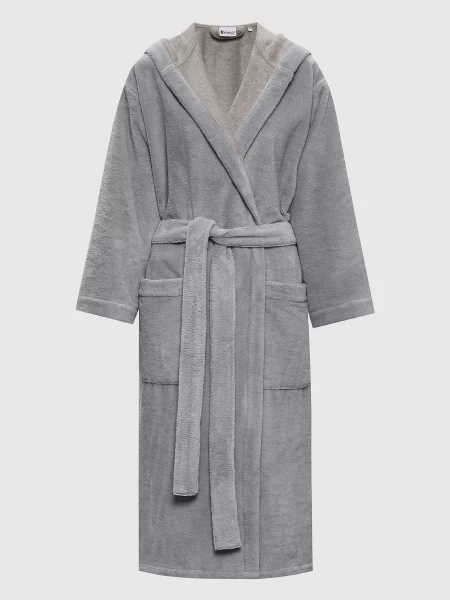 Махровий халат з капюшоном Symbol Home сірий