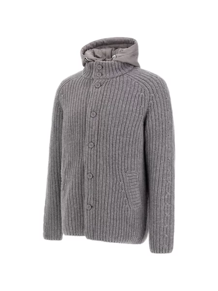 Cardigan Herno cu glugă gri