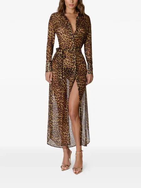Rochie maxi Maison Close cu imagine cu model leopard maro