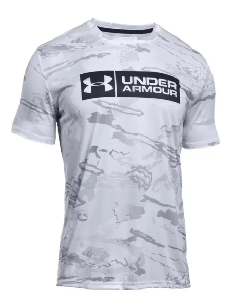 Scurt tricou Under Armour cu model camuflaj gri