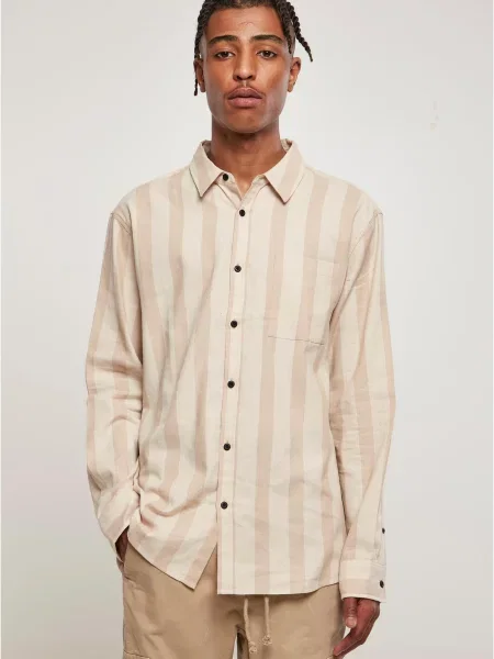 Prugasti prugasta košulja Urban Classics bež