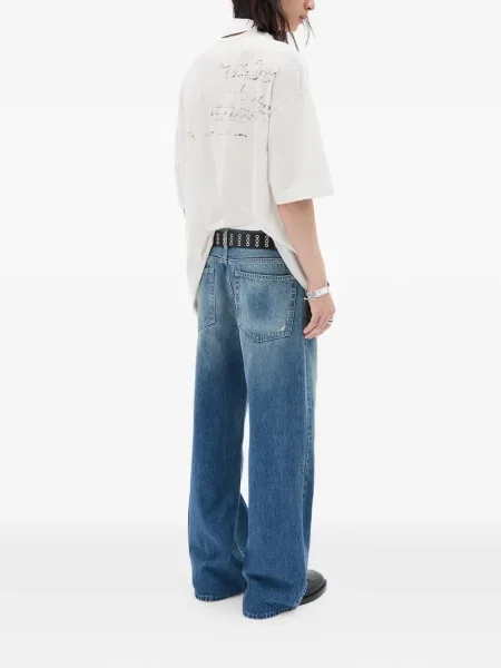 Tricou Ann Demeulemeester din jerseu alb