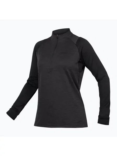 Дамска колоездачна блуза с дълъг ръкав Endura Singletrack Fleece black черно