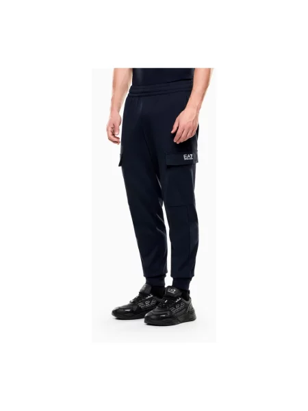 Spodnie cargo Emporio Armani Ea7 niebieskie
