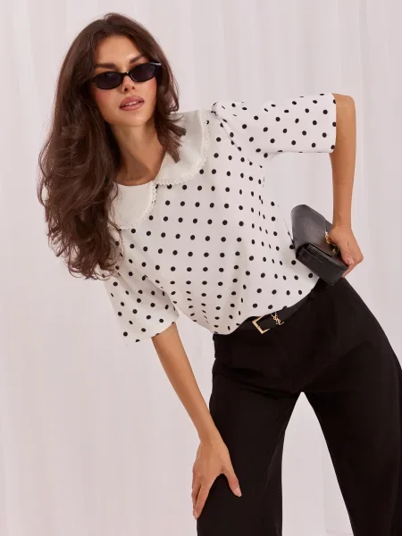 Gulerat bluză Italy Moda alb
