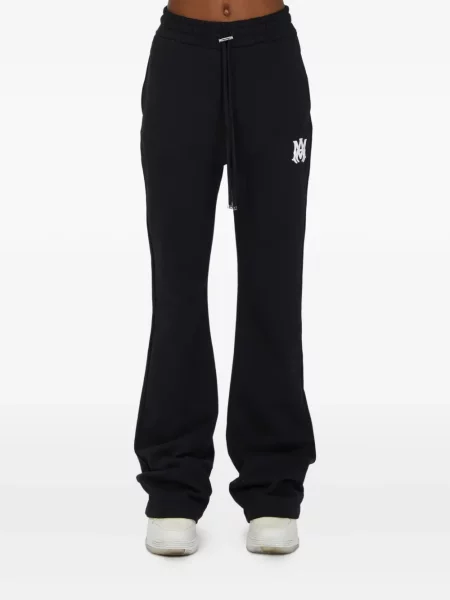Pantaloni Amiri cu broderie evazate negru