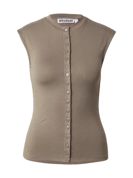 WEEKDAY Top Nila taupe gri