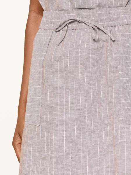 Mm By Max Mara Sukně Sumero Z Lnu hnědá bílá