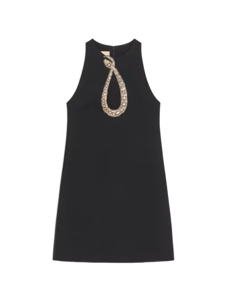 Къс костюм мини рокля Valentino Garavani от креп черно