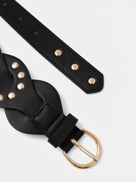 Ремінь Morgan з ремінцями чорний