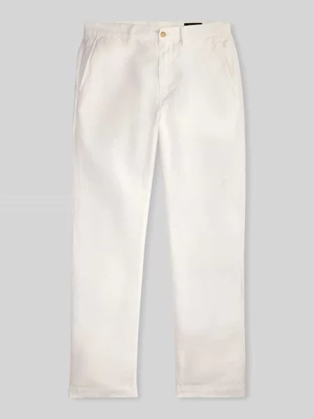 Chinosy z mieszanka lnu i bawełny Polo Ralph Lauren białe