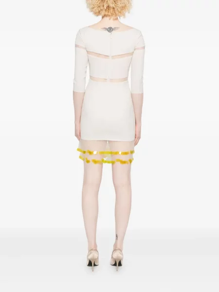 Rochie Gemy Maalouf transparente de costum alb