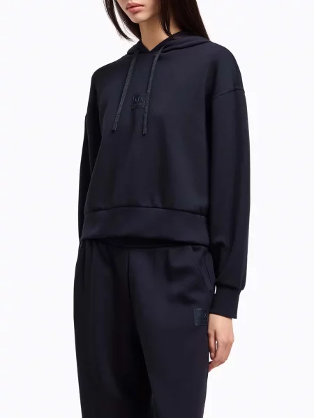 Худі Armani Exchange темно-синій поліестер/віскоза синє