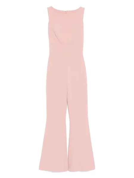 Kombinezon Isabel Sanchis z dekoltem w łódkę dzwony różowy