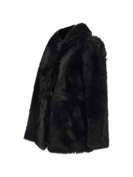 Reversibil haină din piele de oaie Hiso din piele de oaie negru