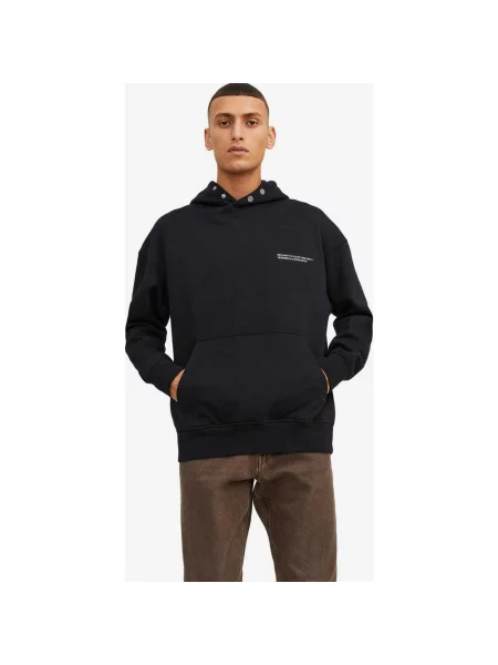 Bluza z kapturem Jack & Jones Back Graphic czarno-biała S biała