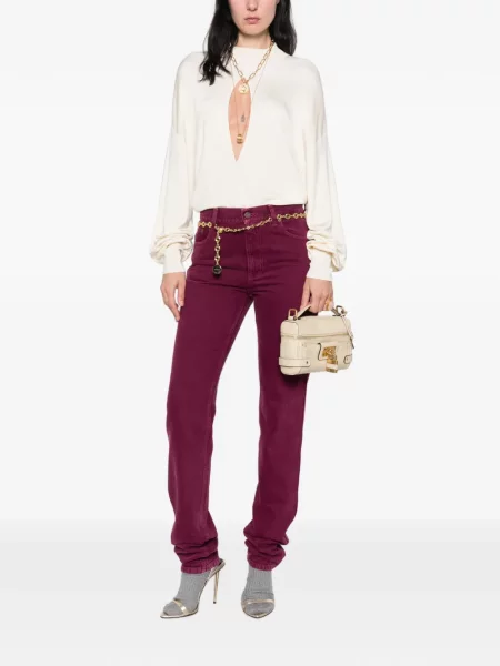 Blugi drepți Chloé cu 5 buzunare violet
