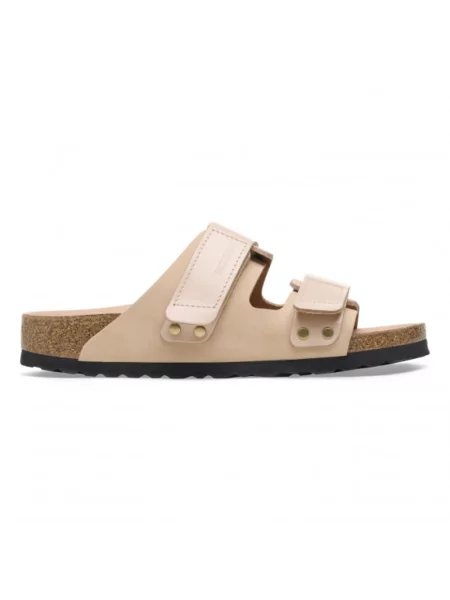 Klapki Birkenstock zamszowe beżowe