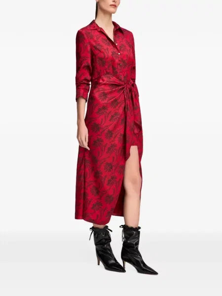 Rochie tip cămașă Cinq A Sept cu model paisley roșu