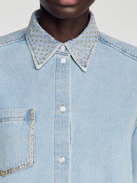 Сорочка Sandro блакитна