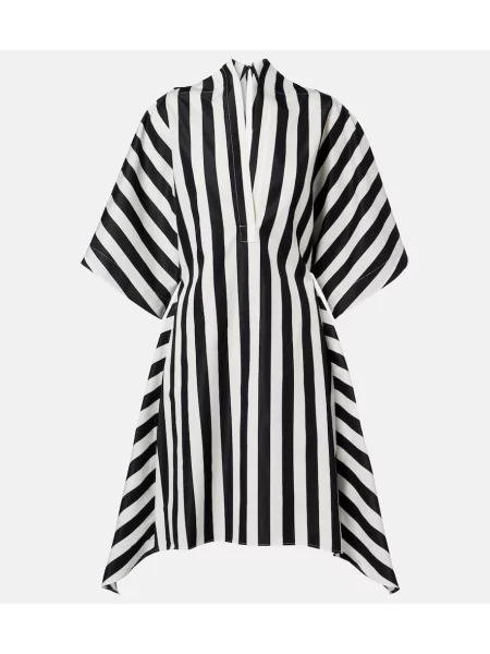 Tunică Jacquemus de mătase cu dungi alb