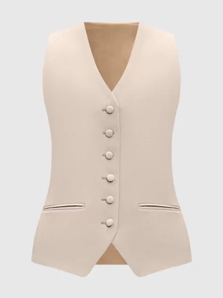 Жилет із шовку Jacob Lee бежевий