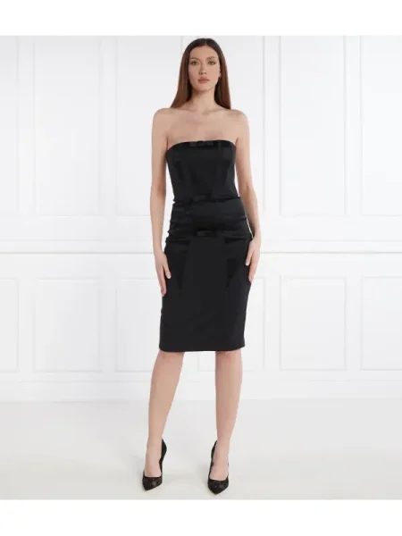 Elisabetta Franchi Szatén ruha fekete