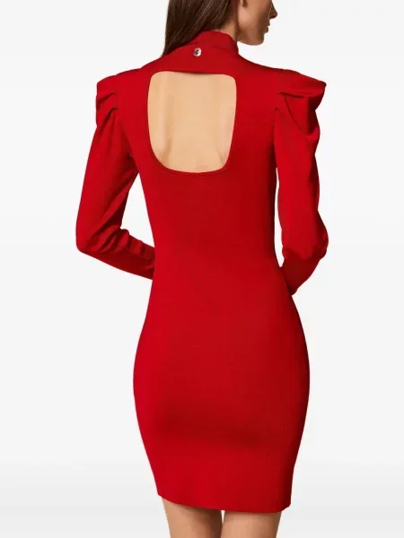 Rochie mini Twinset tricotate de costum roșu